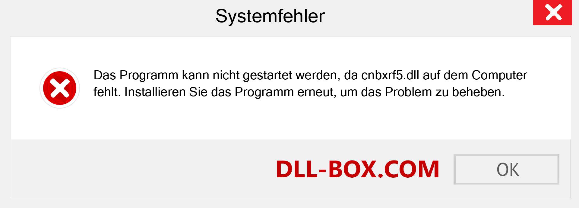 cnbxrf5.dll-Datei fehlt?. Download für Windows 7, 8, 10 - Fix cnbxrf5 dll Missing Error unter Windows, Fotos, Bildern